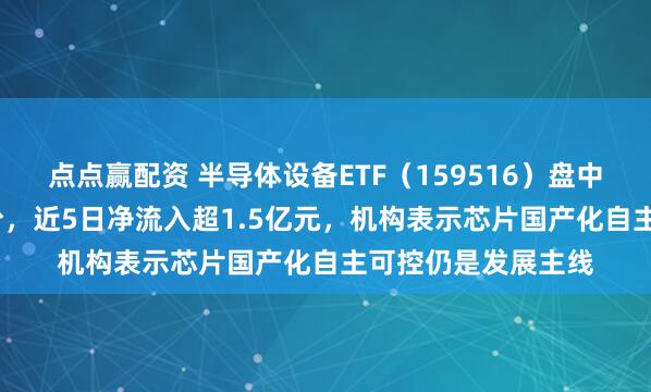 点点赢配资 半导体设备ETF（159516）盘中净流入超2000万份，近5日净流入超1.5亿元，机构表示芯片国产化自主可控仍是发展主线